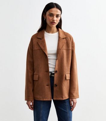 Tan Faux Suede Jacket New Look