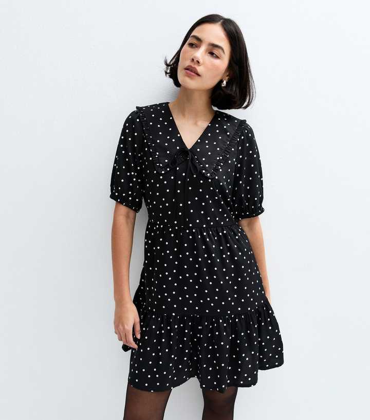 Black Polka Dot Mini Dress