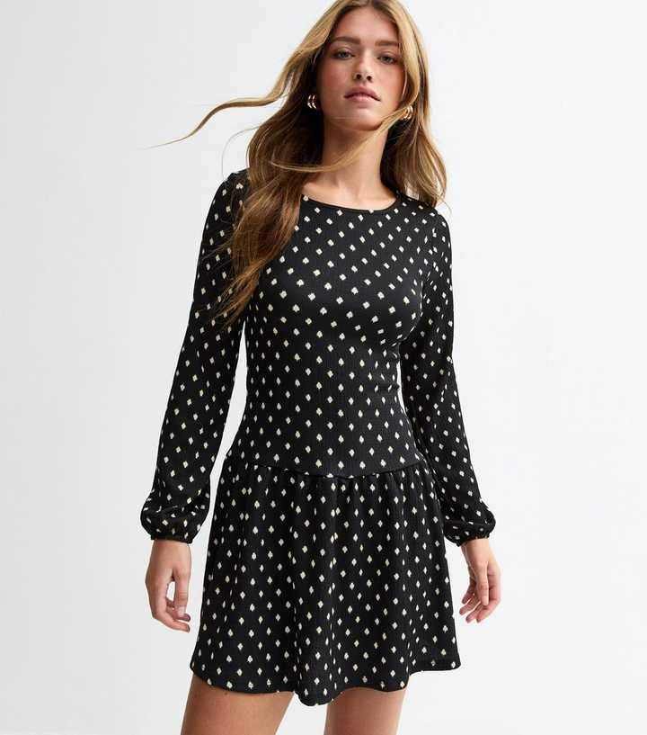 RUNWAY POLKA WOVEN MINI DRESS