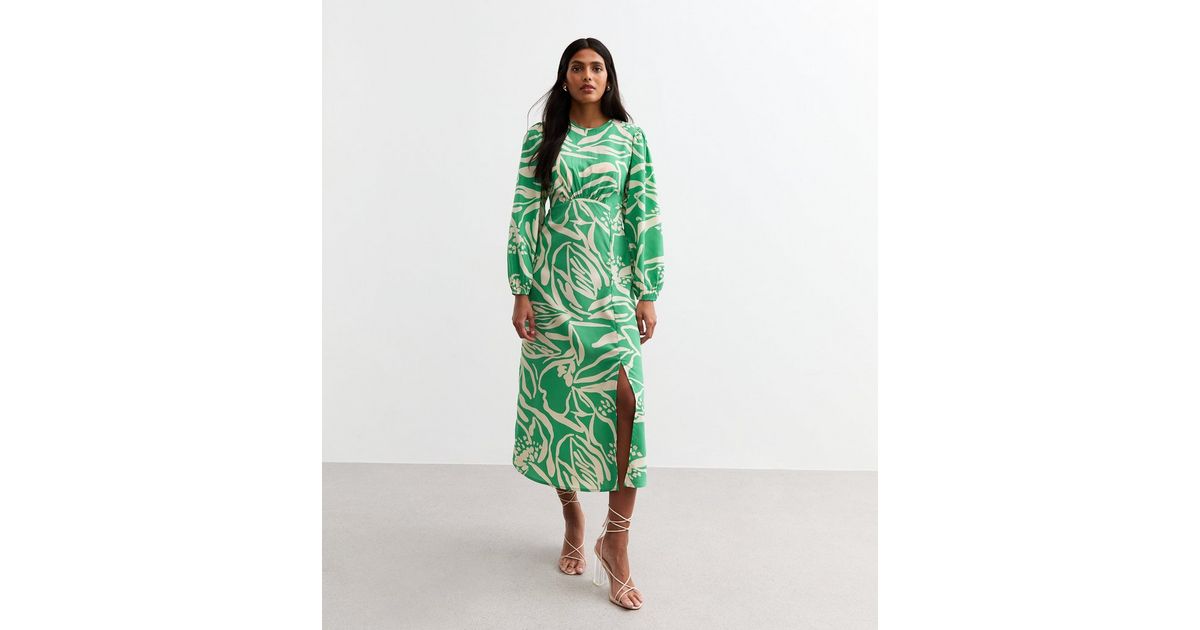 Leafy Green Midi Dress