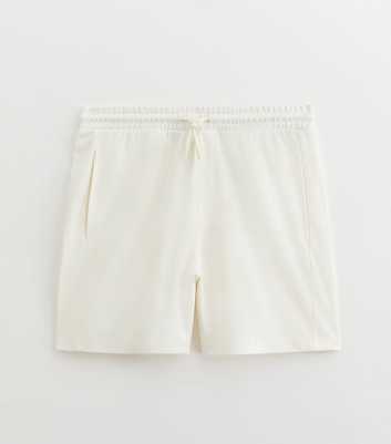 Off White Relaxed Panelled Heavyweight Jersey Shorts