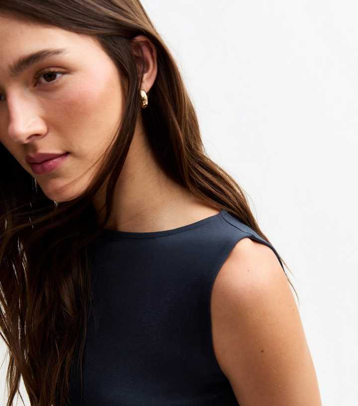 Navy Slash Neck Vest