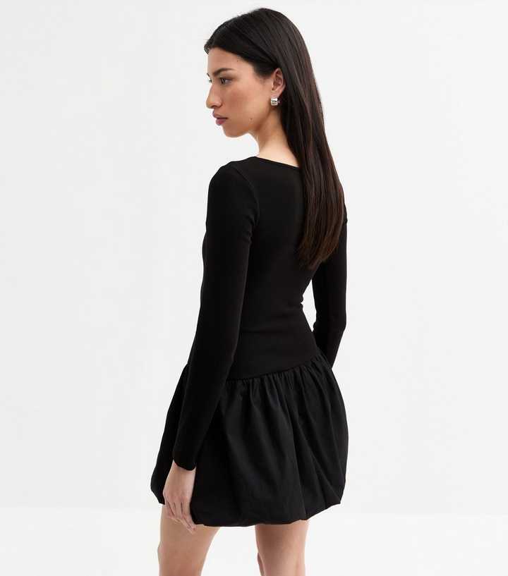 princess polly baby blue dress Black Bubble Hem Mini Dress