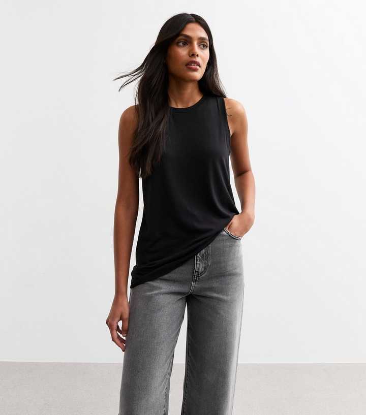 Black Relaxed Tank Top 