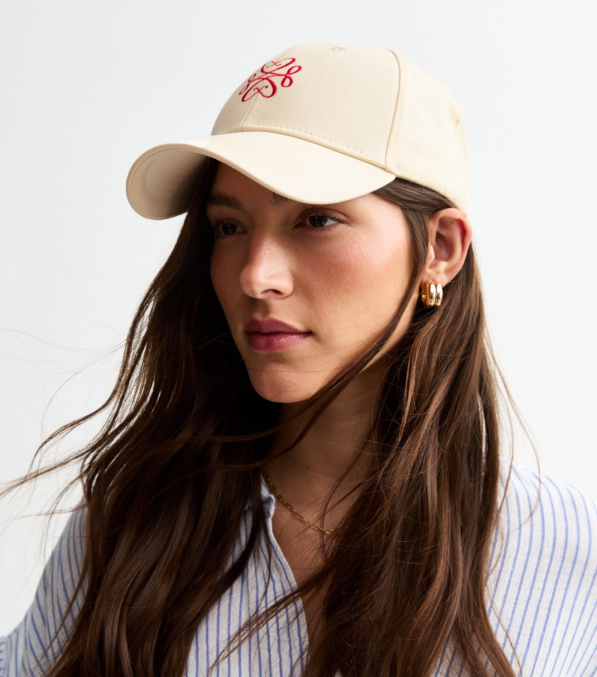 Stone Emblem Embroidered Cap New Look