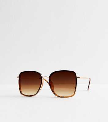 Brown Oversized Square Sunglasses