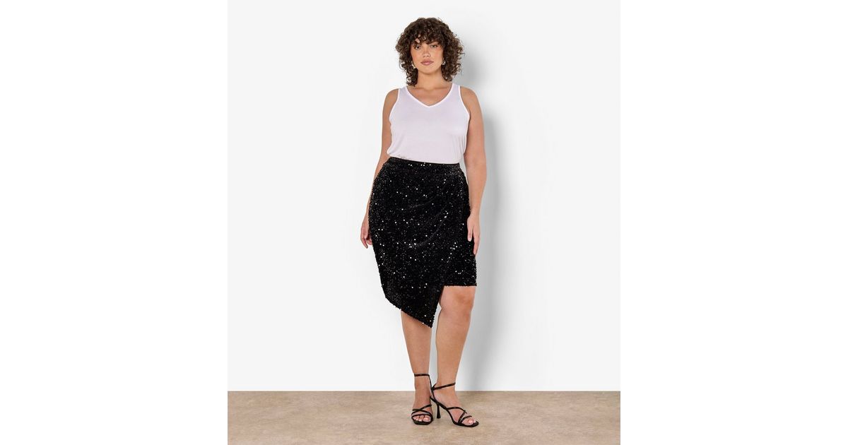 Star Sequin Mesh A Line Skirt - 8170_APRICOT main image 1