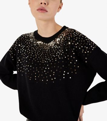 Apricot Black Sequin Embellished Jumper New Look