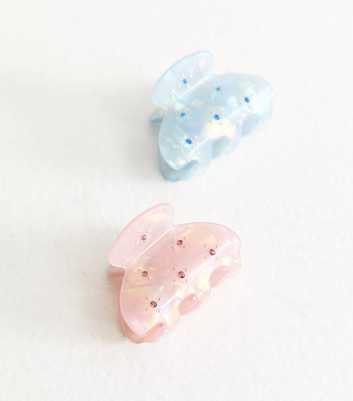 Pack of 2 Multicolour Diamanté Mini Hair Claw Clips