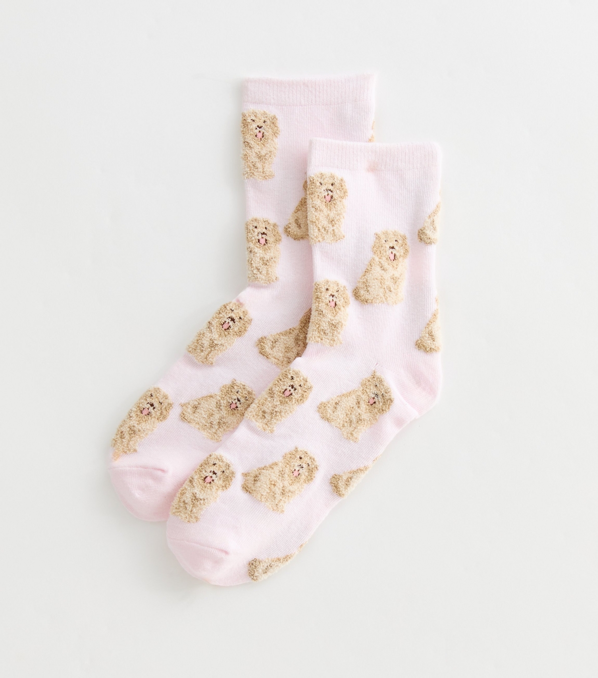 Pink Dog Bouclé Pattern Socks New Look