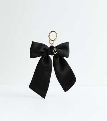 Black Satin Bow Bag Charm