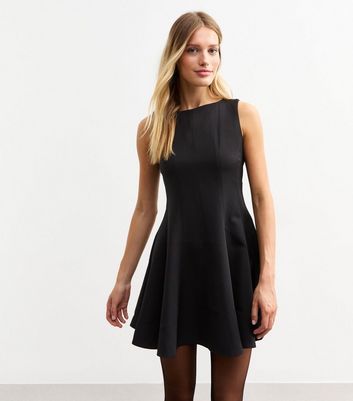 black crepe mini dress