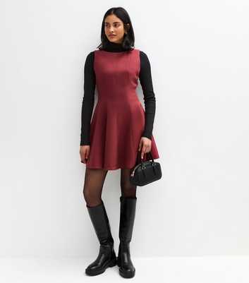 Burgundy Crepe Shift Mini Dress