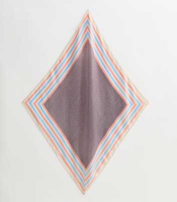 Pink Ditsy Stripe Printed Headscarf