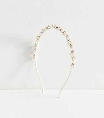 Cream Faux Pearl Diamanté Headband