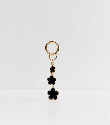 Black Flower Bag Charm