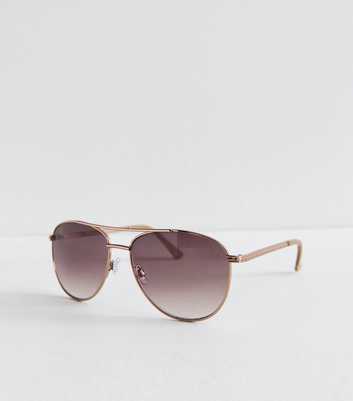 Gold Metal Aviator Sunglasses