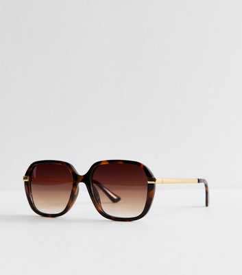 Dark Brown Square Frame Sunglasses