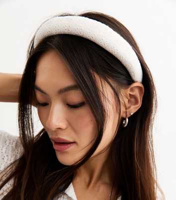 White Broderie Anglaise Padded Headband