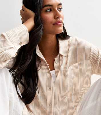 Brown Striped Long Sleeve Shirt