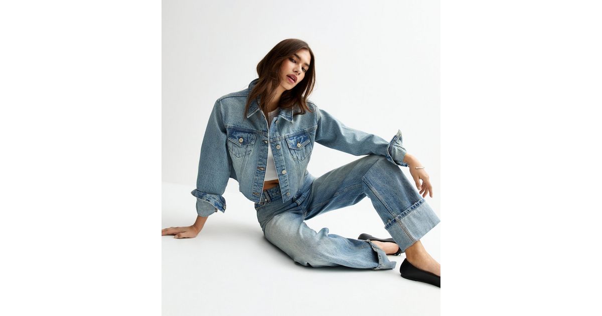 TATUM Raw Hem Cropped Denim Jacket main image 1