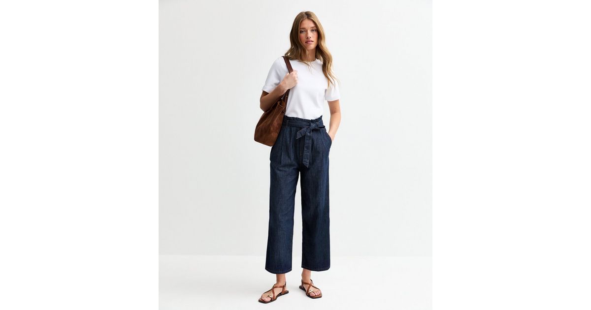 Navy/ Clay Stripe Paperbag pant main image 1