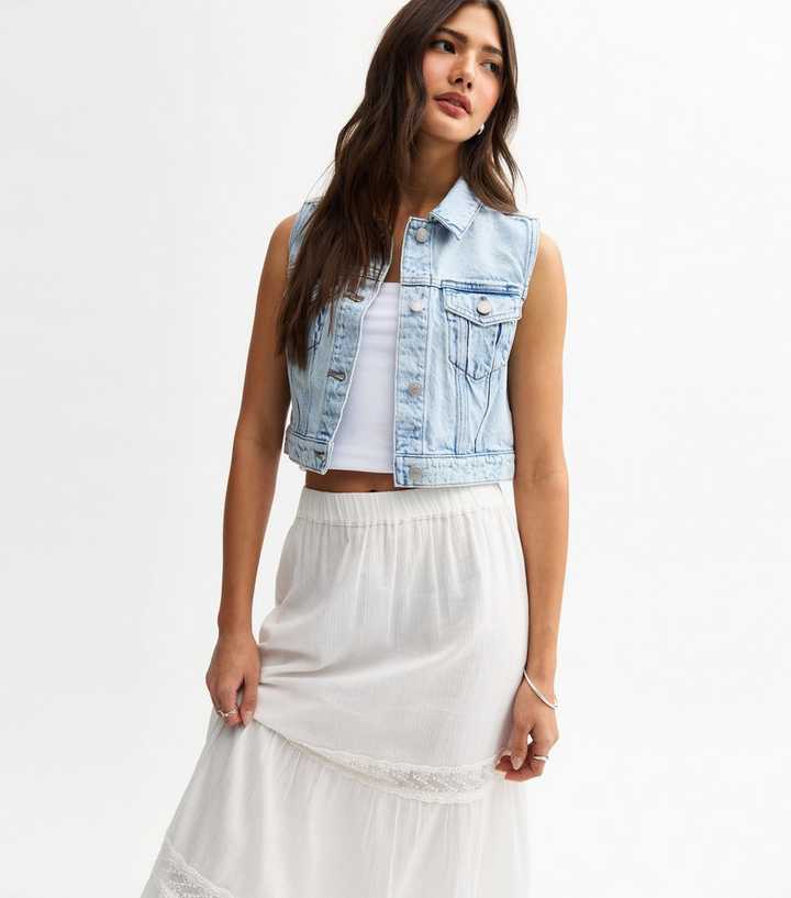 Blue Sleeveless Denim Jacket