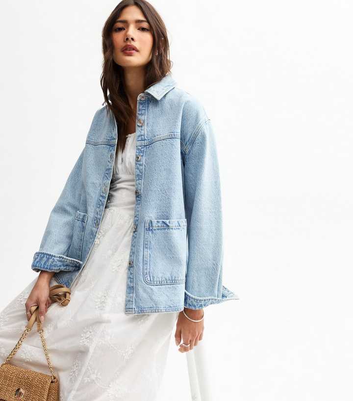 Blue Faded Denim Shacket