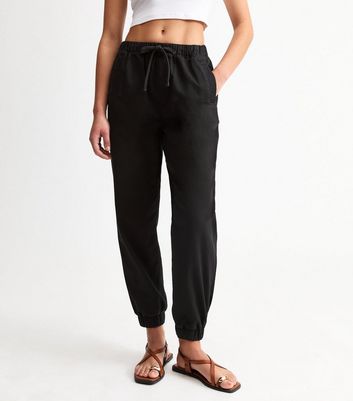 Black Tapered Leg Pull On Joggers | New Look