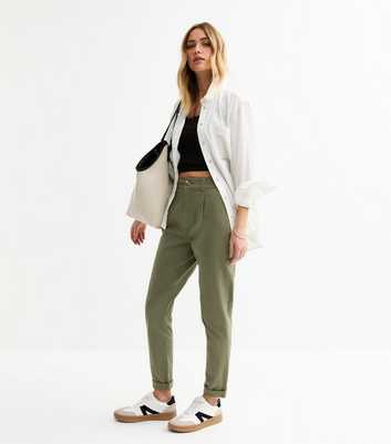 Khaki Tapered Leg Chino Trousers