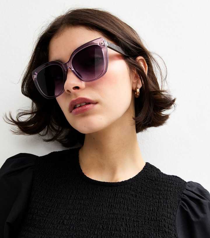 Lilac Round Sunglasses New Look