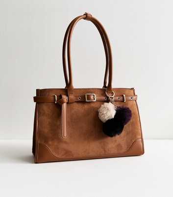 Multicoloured Three Pom Fluffy Bag Charm