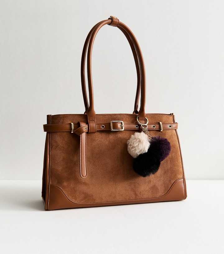 Multicoloured Three Pom Fluffy Bag Charm