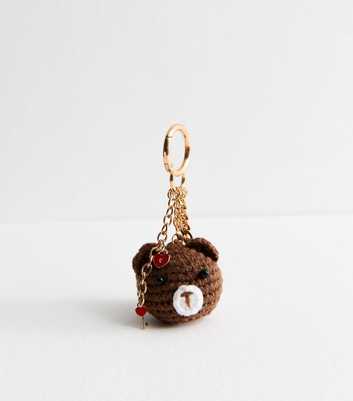 Brown Crochet Bear Bag Charm 