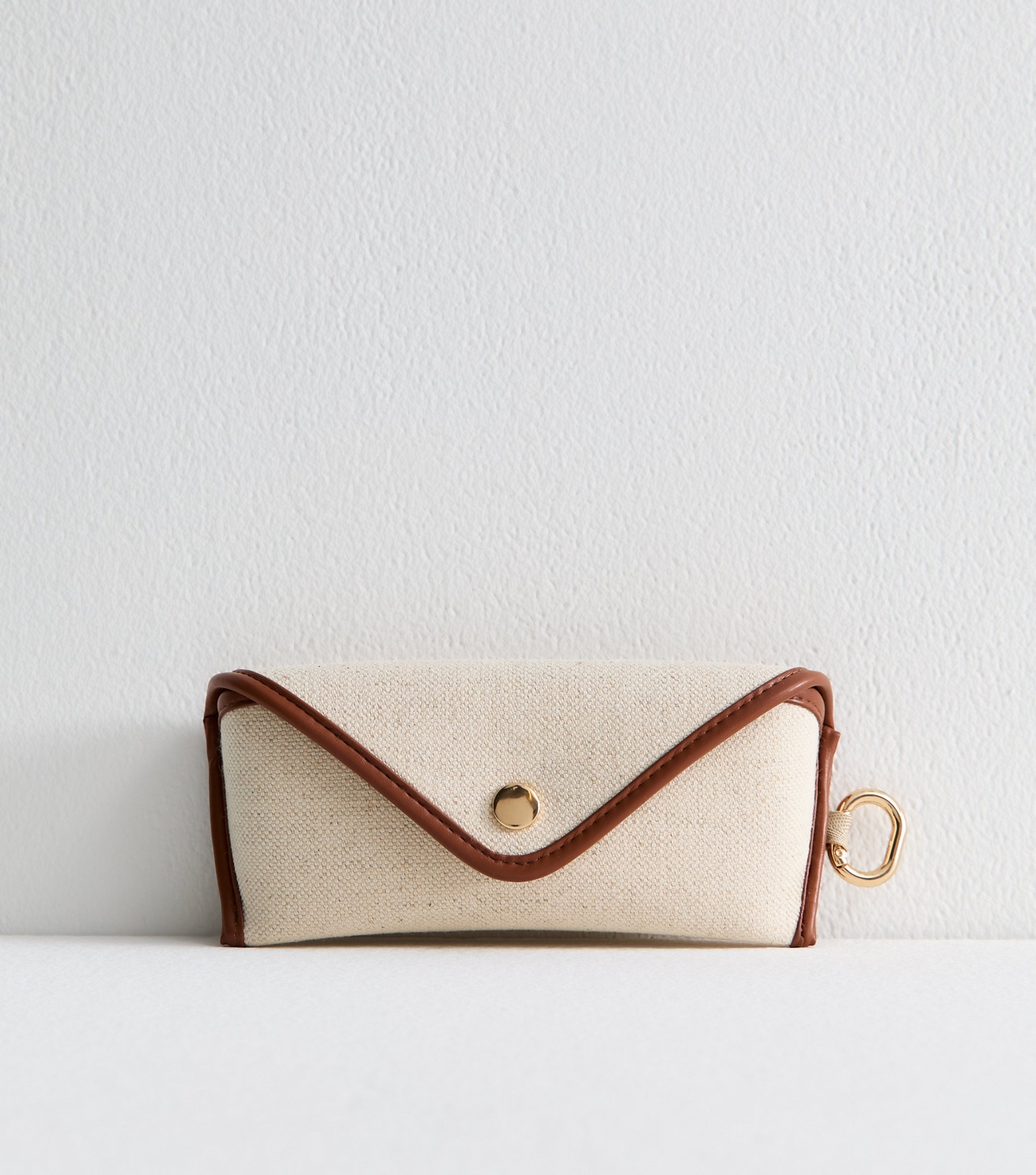 Cream Faux Leather Trimmed Sunglasses Case New Look