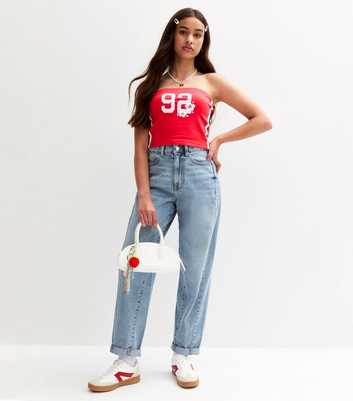 Girls Blue Barrel Leg Jeans