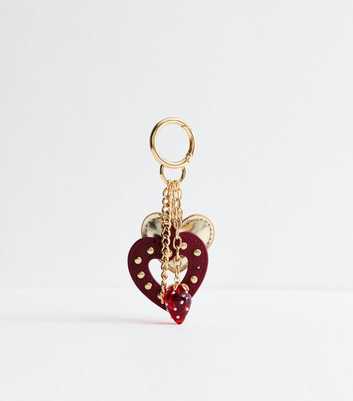 Red Strawberry Heart Bag Charm