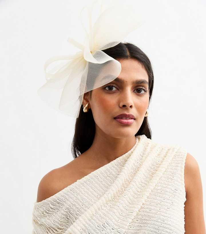 Cream Mesh Flower Fascinator | New Look display picture 2