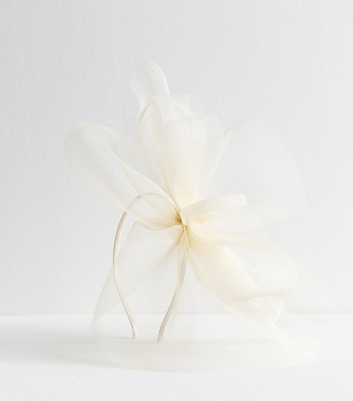 Cream Mesh Flower Fascinator