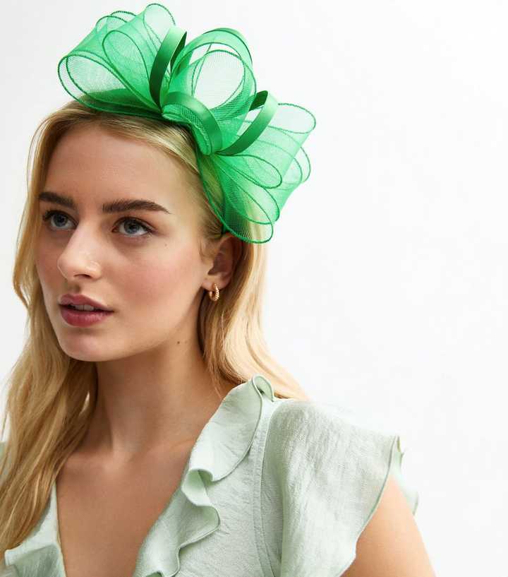 Green Mesh Bow Fascinator