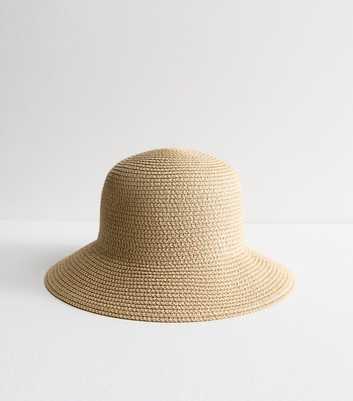 Tan Straw Bucket Hat