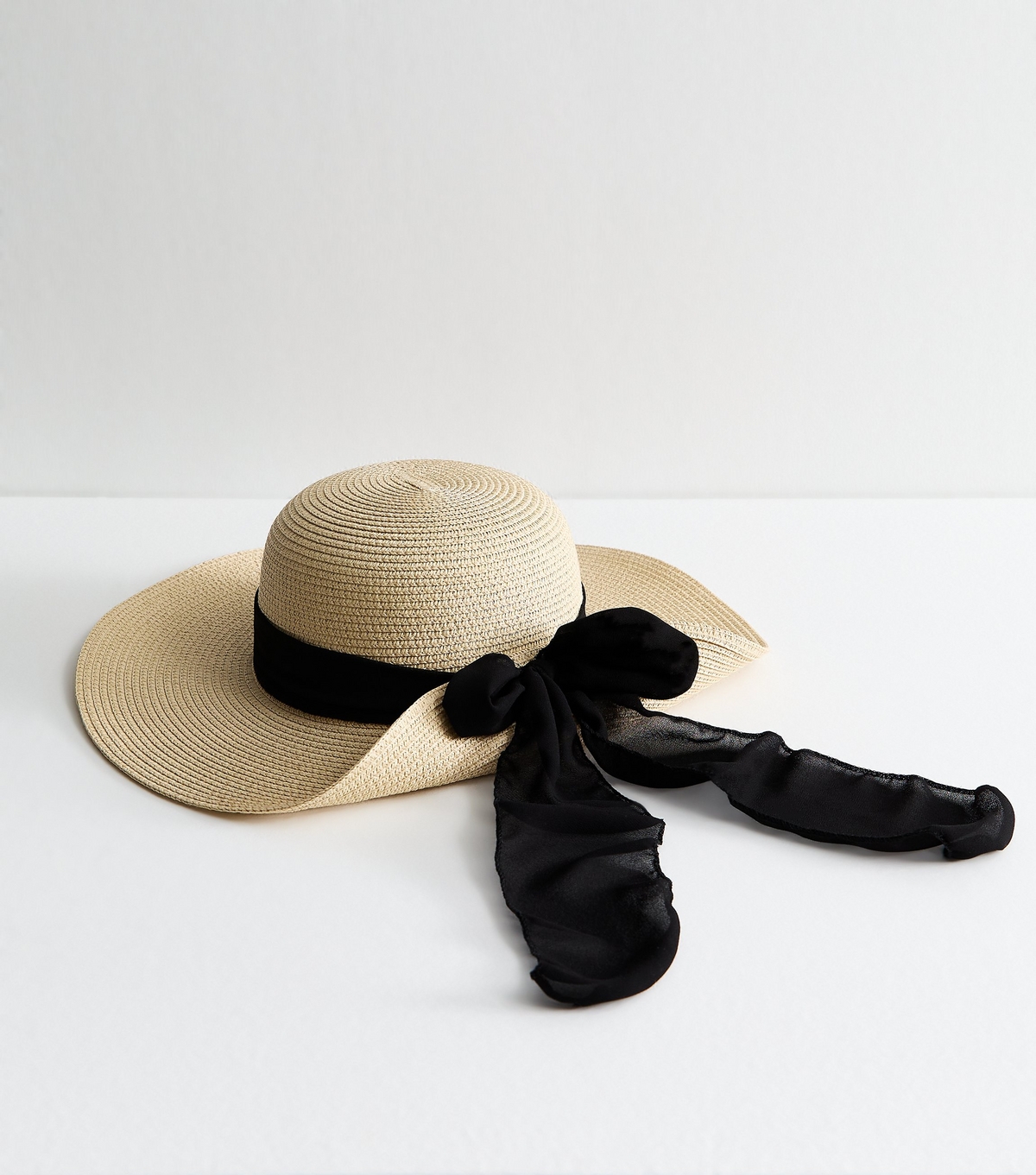 Tan Bow Detail Floppy Brim Sun Hat New Look