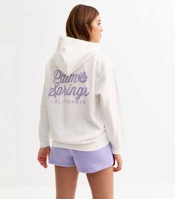 Girls Cream Palm Springs California Print Hoodie