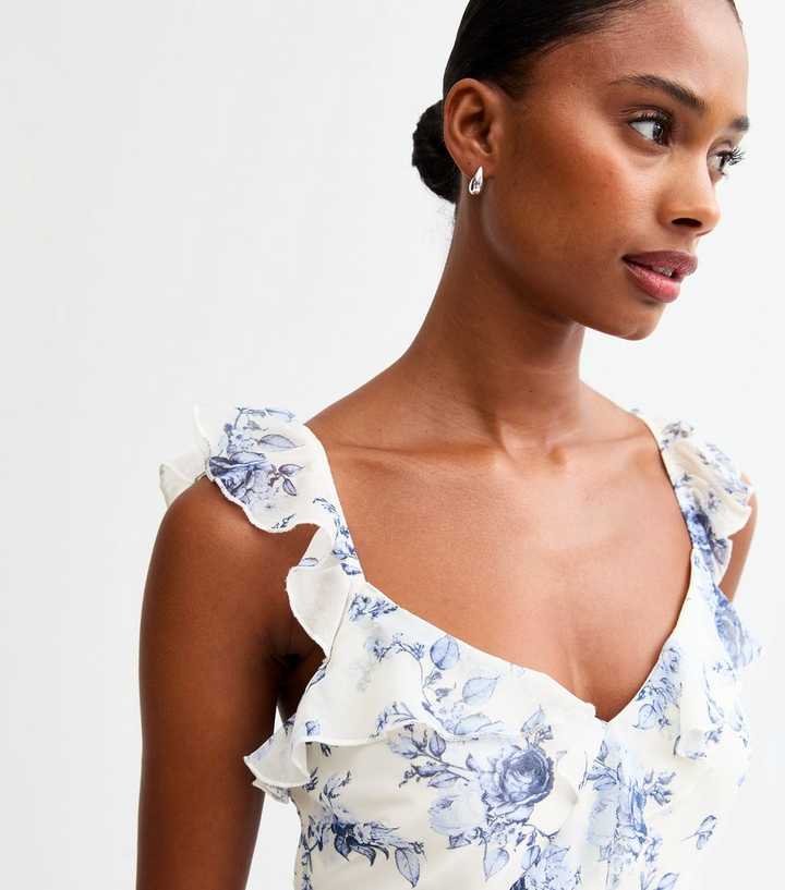 knee length dresses for ladies Good Intentions Navy Blue Floral Midi Dress, X-Large - The Mint Julep Boutique