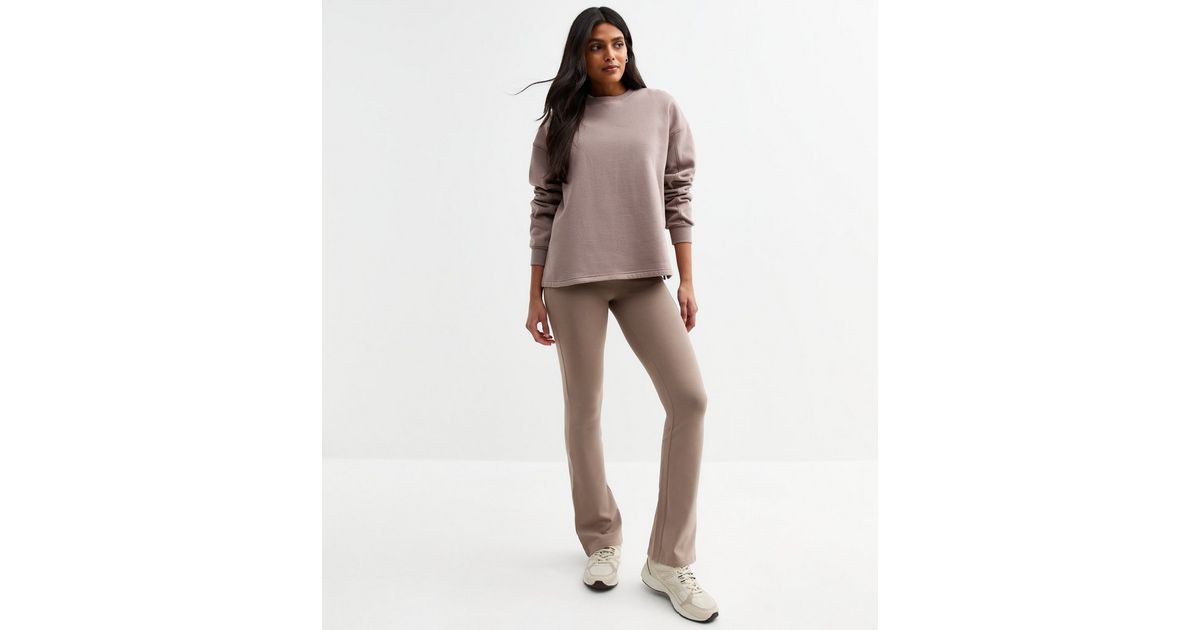 Mink High Rise Kick Flare Leggings | New Look