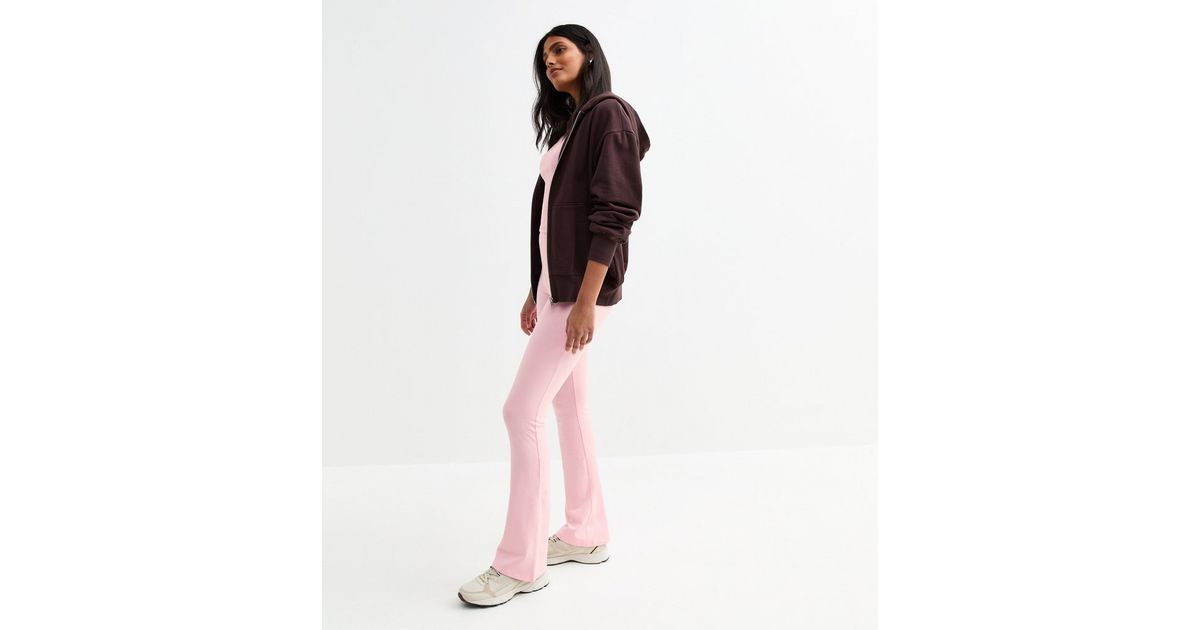 Light Pink High Rise Kick Flare Leggings | New Look