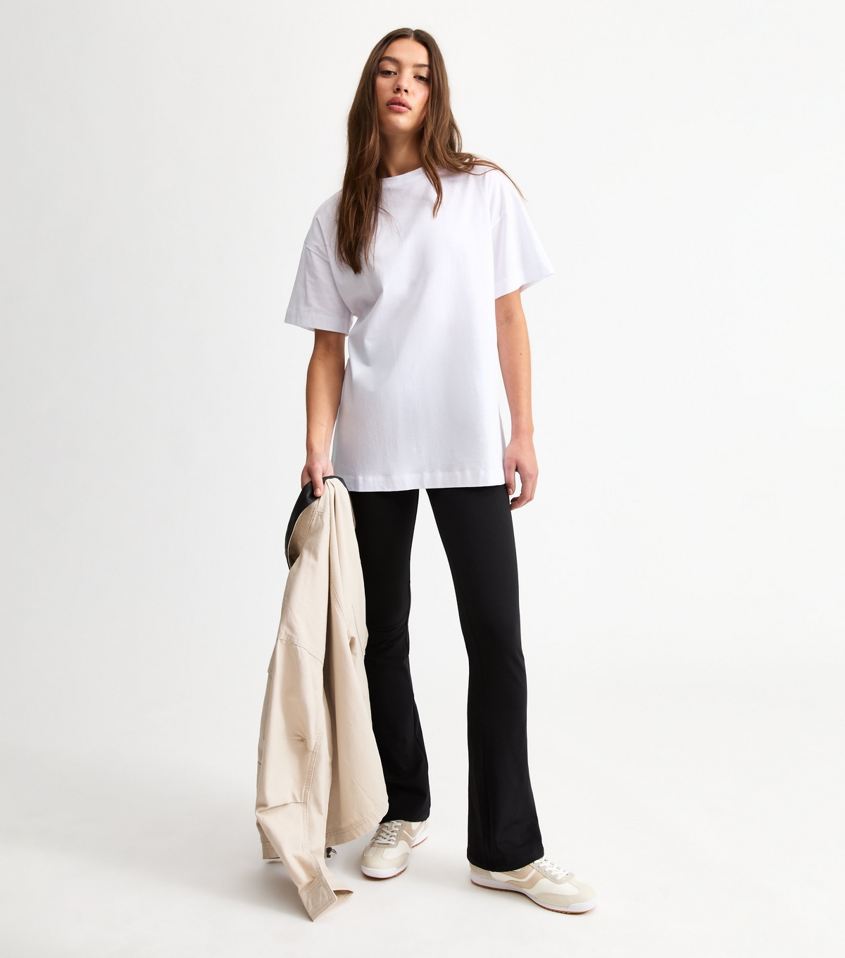 Women's Black Jersey Kickflare Leggings New Look
