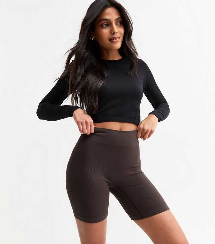 Dark Brown Jersey Cycling Shorts