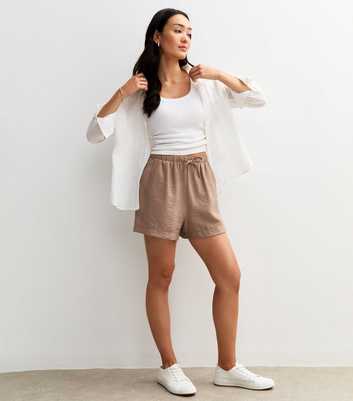 Mink Crinkle Texture Relaxed Shorts