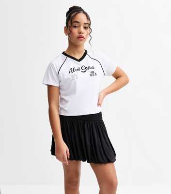 Girls Black Puffball Skort